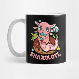 Cute & Funny Snaxolotl Adorable Snacking Axolotl Mug